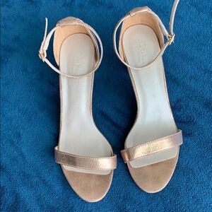 Elegant Rose Gold Ankle Strap Sandals